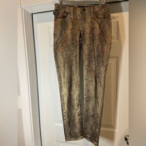 Rock & Republic~Metallic Gold Shimmer~Snakeskin Print~Pant ~Straight Leg~Size 4